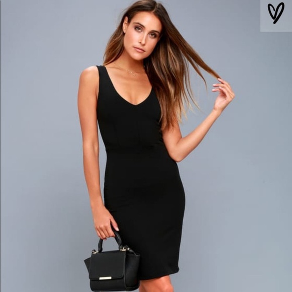 Lulus skyline black sleeveless bodycon dress